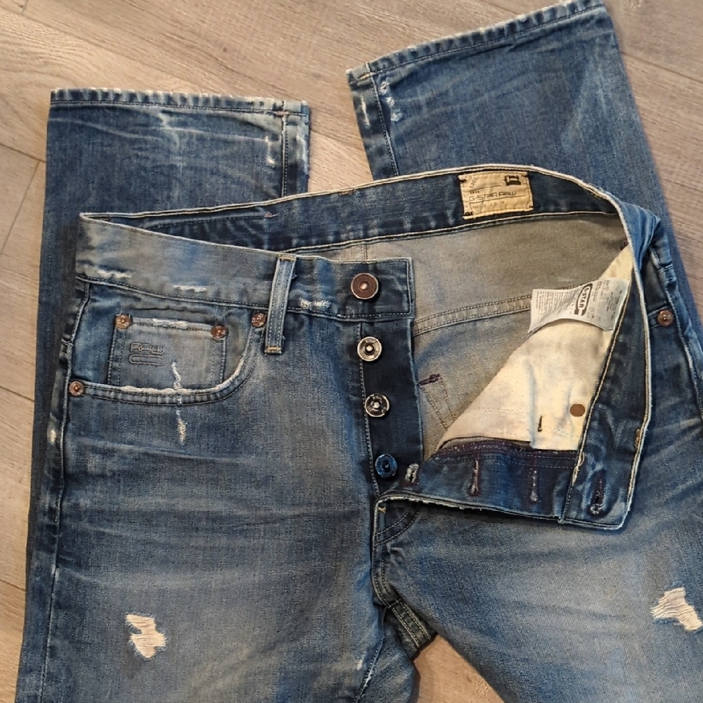 G-Star Relaxed Fit Faded Denim Jeans